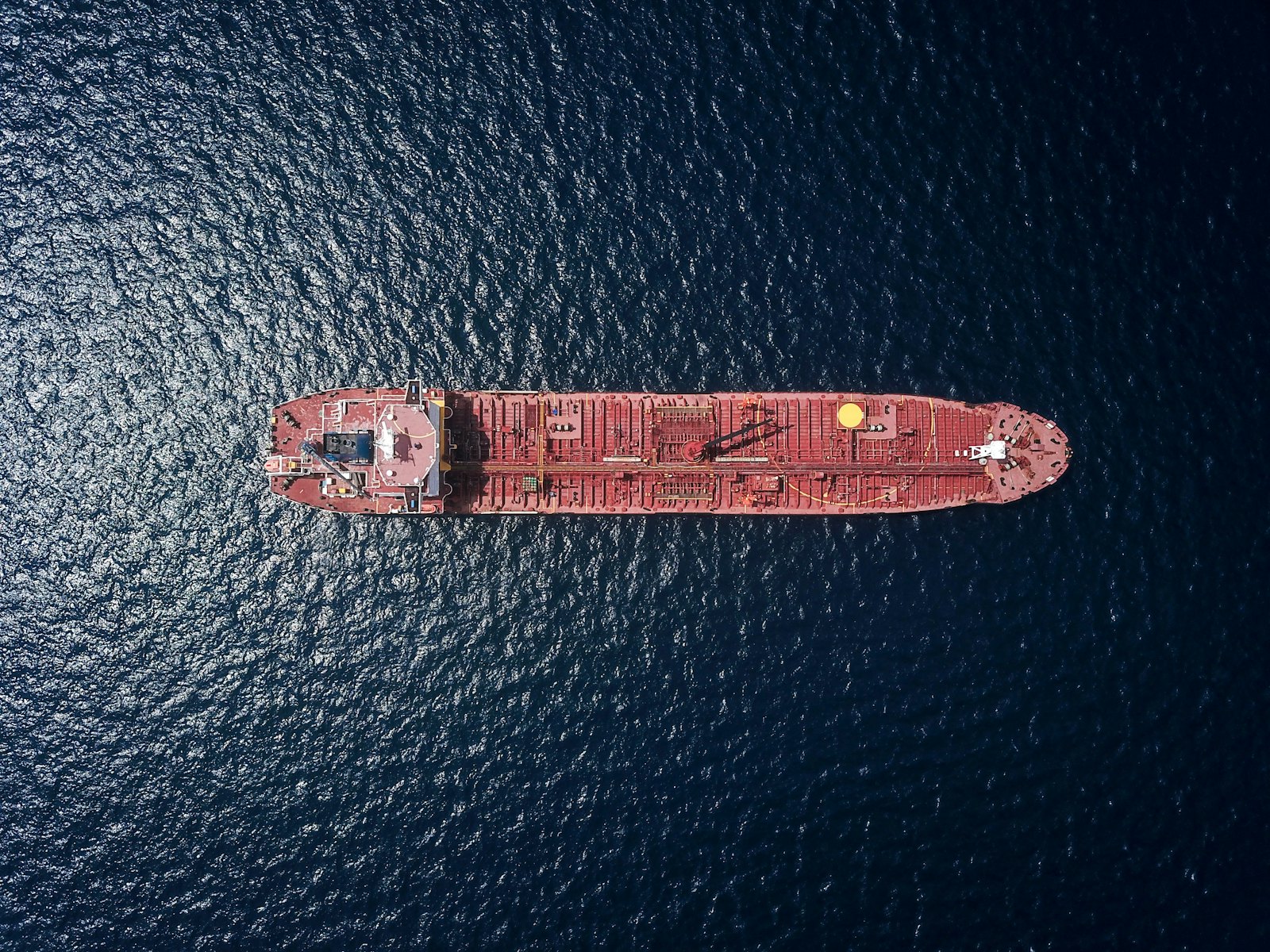 Aerial photograph of a container ship at sea